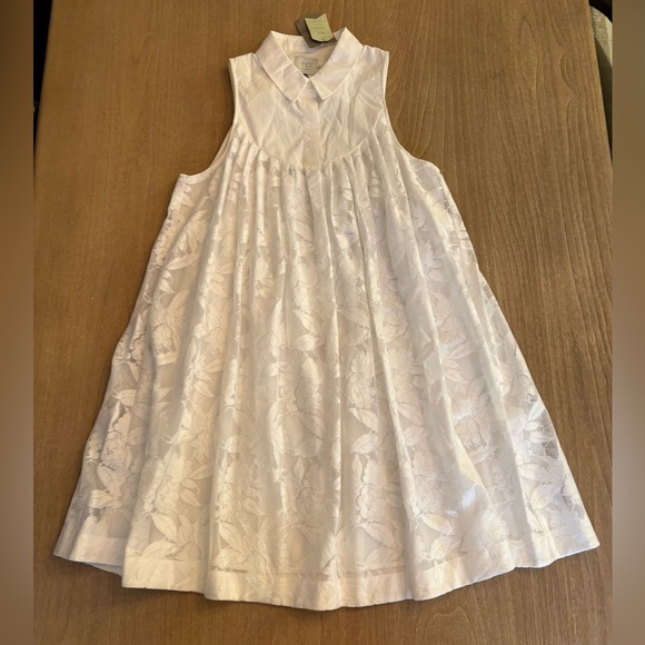 Anthropologie HD in Paris Ivory Lace Poplin Swing Trapeze Dress NWT Size Small - Picture 6 of 13